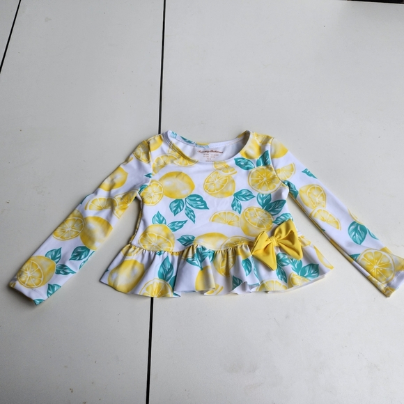 Tommy Bahama Baby Girls Swim Rashguard  Top Long Sleeve Infant Yellow 24 Mos - Picture 1 of 9